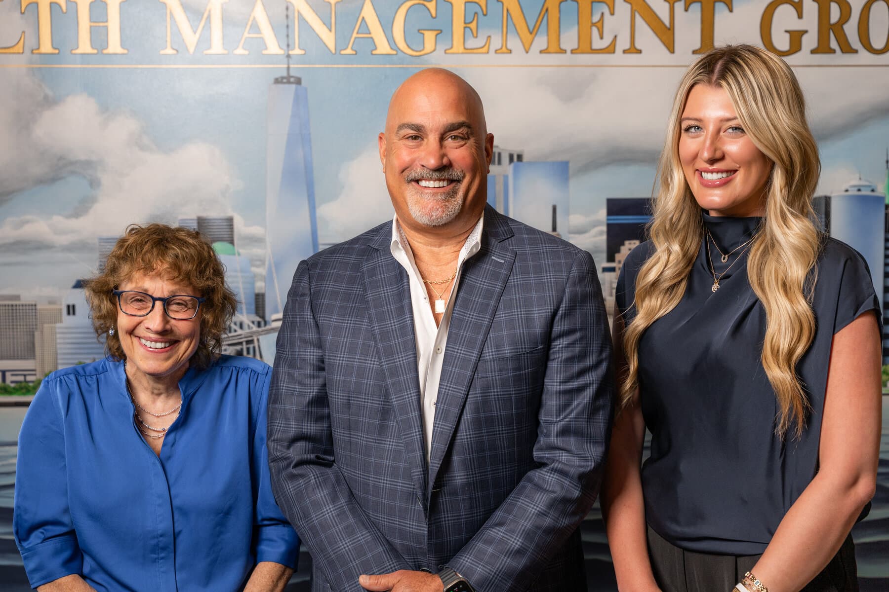 The Rice Wealth Management Group team — Sue Pollack, Brian Rice, and Isa Murphy